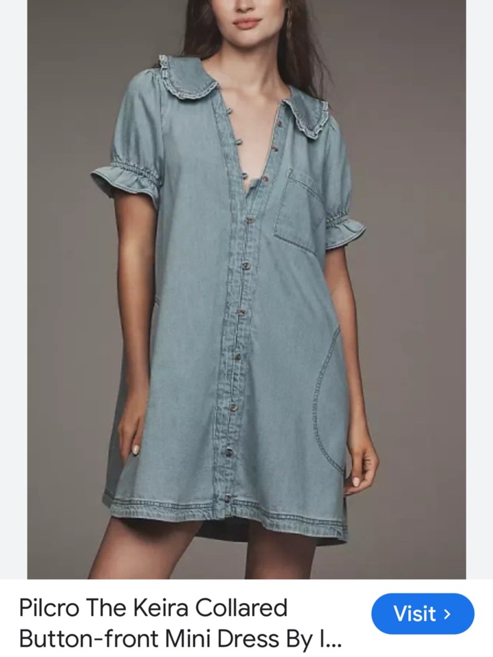 Pilcro Kiera Denim Minidress.  NWT, XL